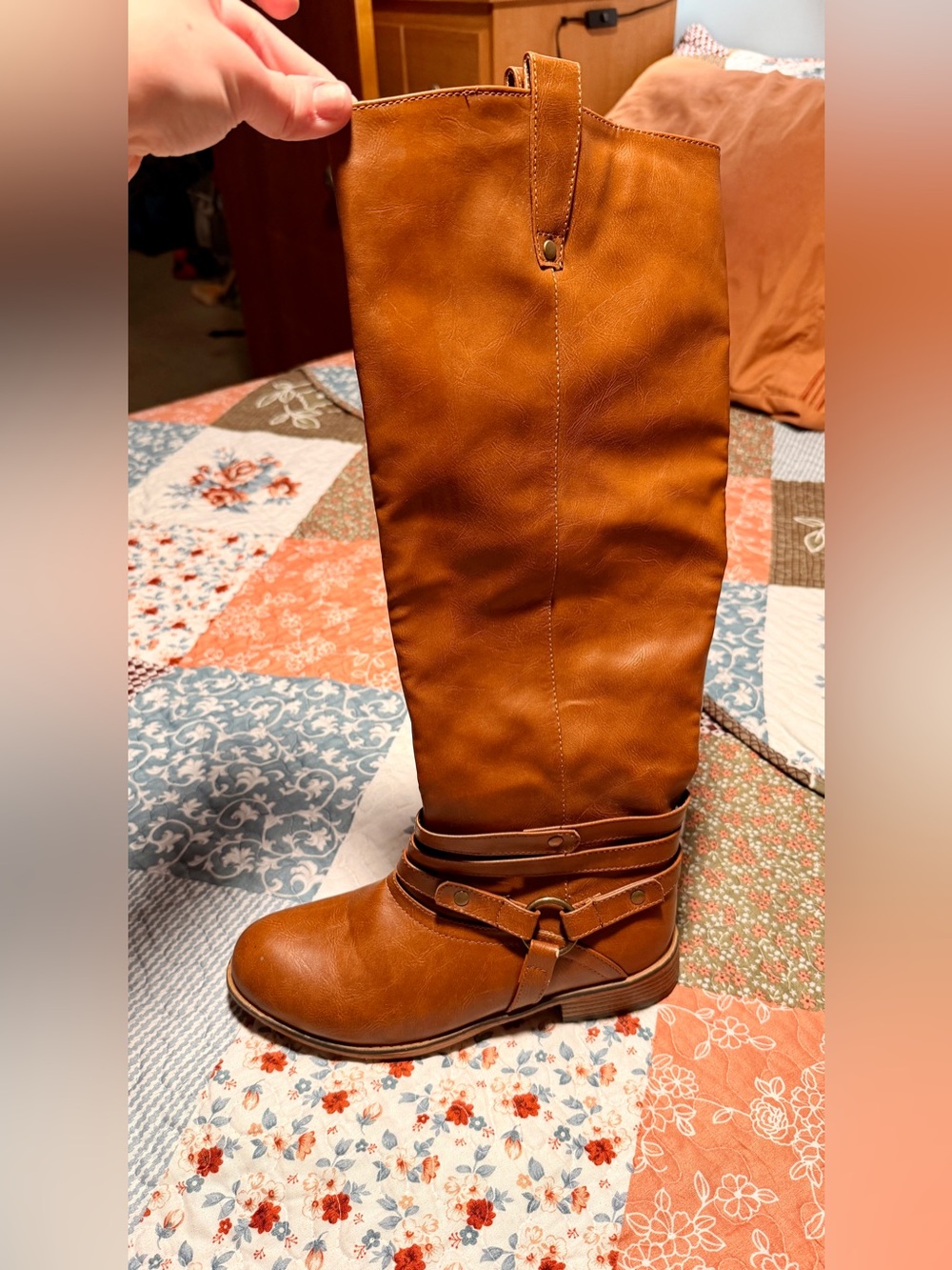 Journee Collection Tan Riding Boots - Picture 3 of 6